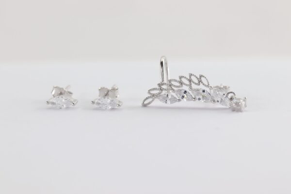 Ohrstecker in Sterlingsilber rhodiniert – Bild 2