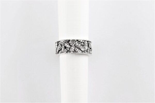 Ring in Sterlingsilber rhodiniert mit Blumenmuster – Bild 5