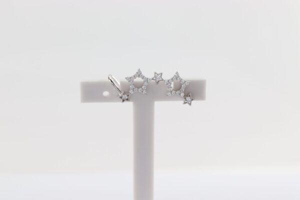Ohrstecker mit Spange in Sterlingsilber rhodiniert – Bild 3
