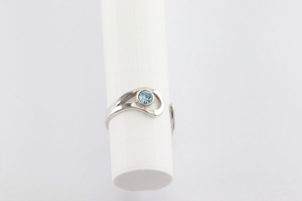 sehr feiner Zeh - Ring in Sterlingsilber mit Aquamarin – Bild 4