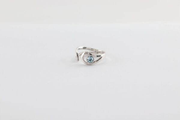sehr feiner Zeh - Ring in Sterlingsilber mit Aquamarin – Bild 6