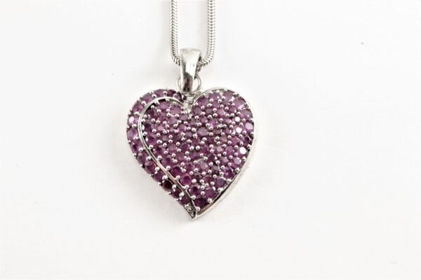 Collier - Herz mit Rubinen  in Sterlingsilber – Bild 4