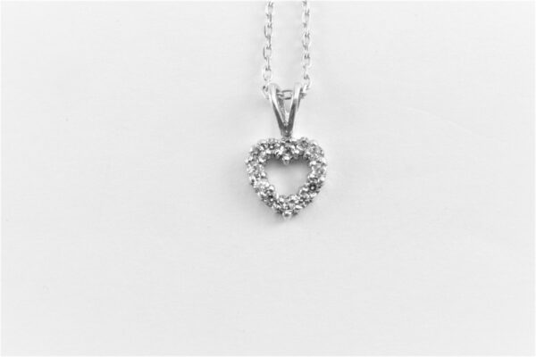 sehr feines Herzcollier in Sterlingsilber