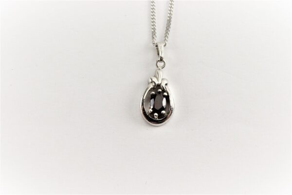 Collier mit Kette in Sterlingsilber rhodiniert – Bild 2