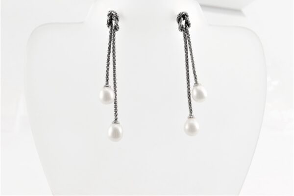 auffallende Ohrstecker in Sterlingsilber mit Perle – Bild 4