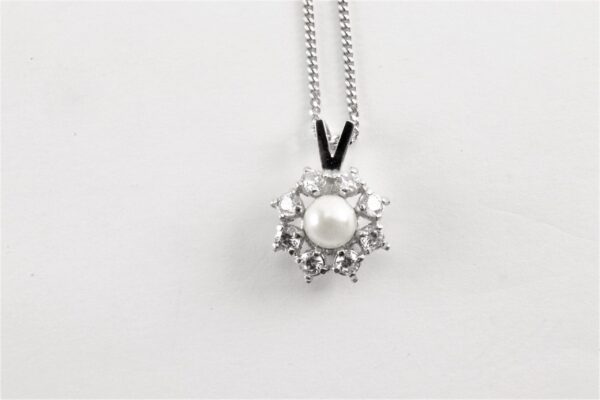 wunderschönes Collier mit Perle in Silber – Bild 2