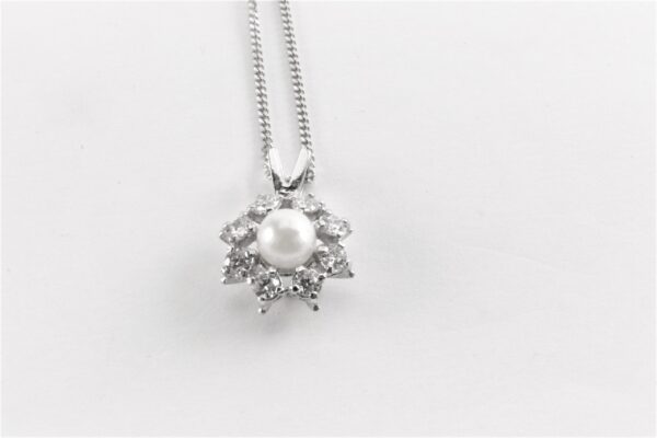 wunderschönes Collier mit Perle in Silber – Bild 4