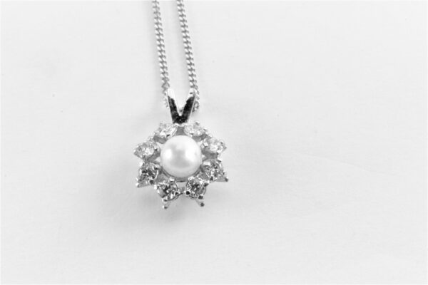 wunderschönes Collier mit Perle in Silber – Bild 5