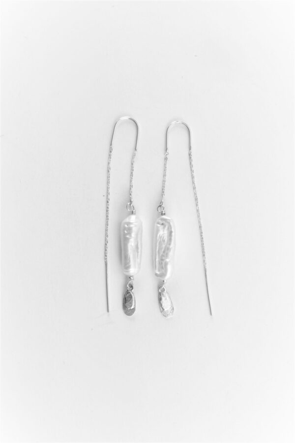feine Ohrhänger in Sterlingsilber mit Perle