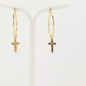 sehr schöne Creolen mit Kreuz-Anhänger
