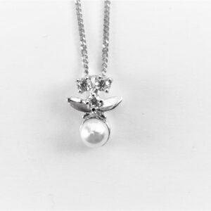 sehr feines Collier in Sterlingsilber rhodiniert