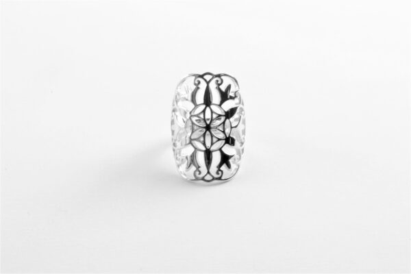 eleganter Ring in Sterlingsilber rhodiniert – Bild 2