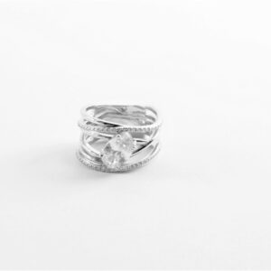 sehr schöner Ring in Sterlingsilber rhodiniert