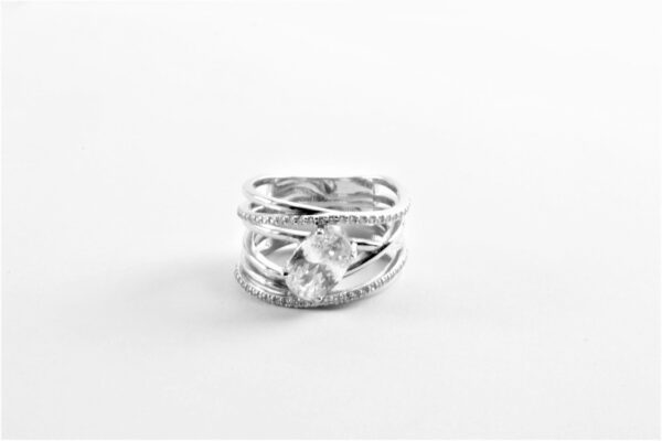 sehr schöner Ring in Sterlingsilber rhodiniert – Bild 4