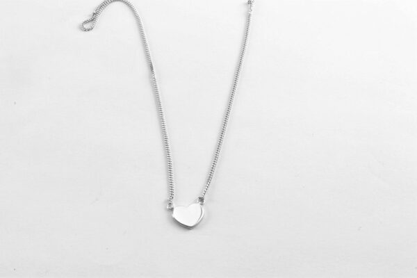 feines Herzcollier in Sterlingsilber rhodiniert – Bild 2