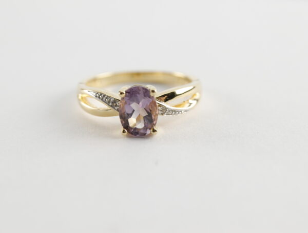 Ring in Sterlingsilber  vergoldet  mit Amethyst