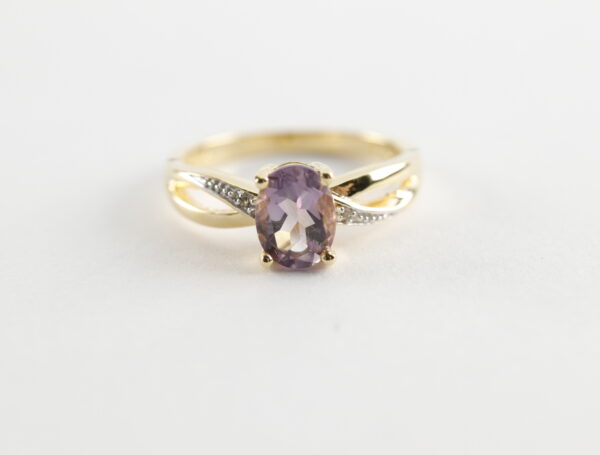 Ring in Sterlingsilber  vergoldet  mit Amethyst – Bild 4