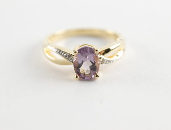 Ring in Sterlingsilber  vergoldet  mit Amethyst – Bild 5