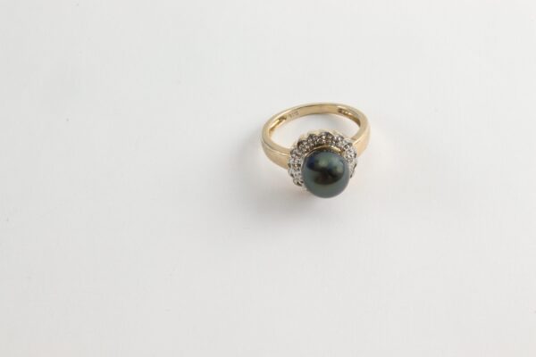 feiner Ring in Silber vergoldet mit Diamanten – Bild 5