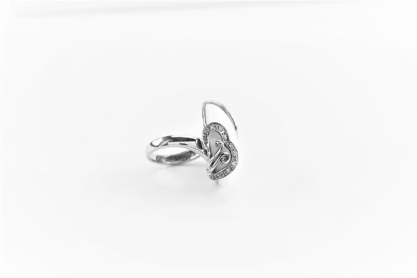 Damenring in Sterlingsilber rhodiniert mit Weißem Achat – Bild 3