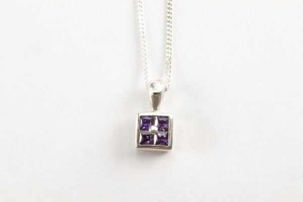 feines Collier in Sterlingsilber mit Amethyst. – Bild 4