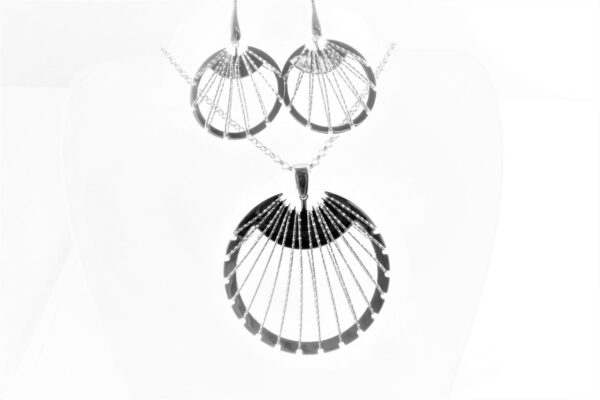 auffallendes SET  in Sterlingsilber rhodiniert – Bild 3