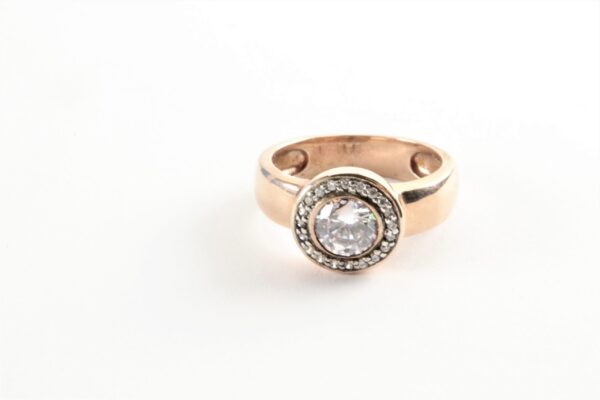 Ring in Sterlingsilber vergoldet mit Zirkonia – Bild 3