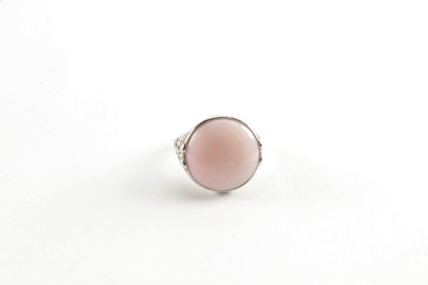 feiner Ring in Sterlingsilber mit pink Opal – Bild 3
