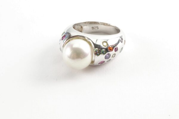 besonderer Ring in Sterlingsilber mit SWZ -  Perle