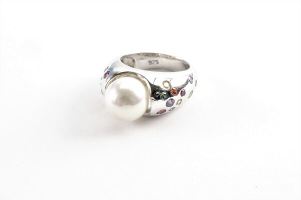 besonderer Ring in Sterlingsilber mit SWZ -  Perle – Bild 3