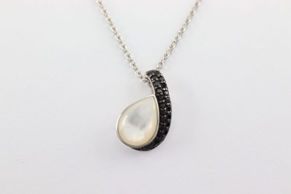 Collier   Sterlingsilber rhodiniert mit Perlmutt