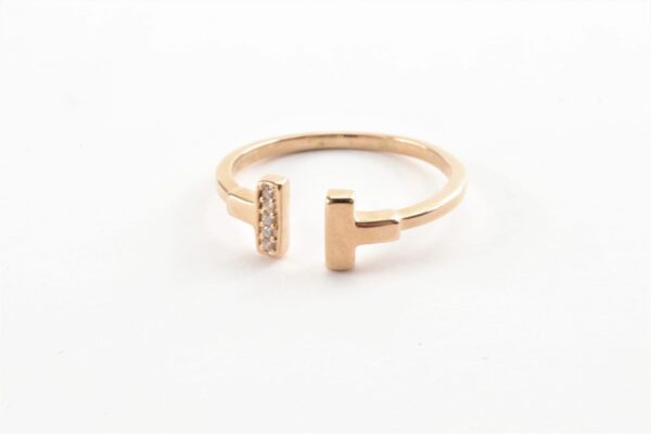 sehr feiner Ring in Silber mit Rotgold vergoldet – Bild 2