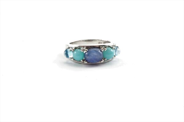 feiner Ring in Sterlingsilber  mit echten Steinen