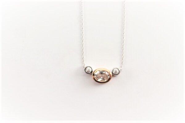 Collier in Sterlingsilber mit Diamanten – Bild 3