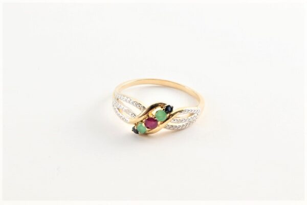 feiner Ring in Sterlingsilber vergoldet mit Diamant – Bild 2