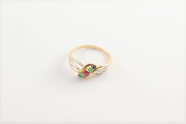 feiner Ring in Sterlingsilber vergoldet mit Diamant – Bild 3