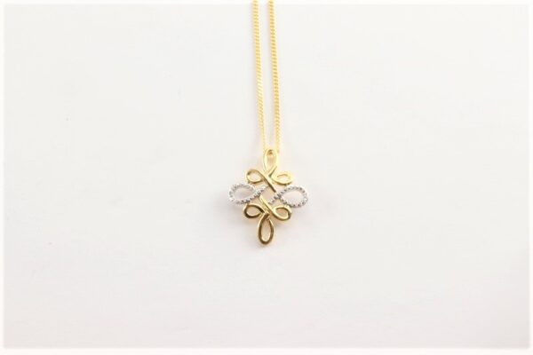 herrliches Collier in Sterlingsilber vergoldet mit Diamanten – Bild 3