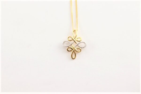 herrliches Collier in Sterlingsilber vergoldet mit Diamanten – Bild 4