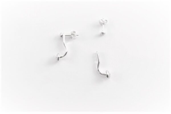 sehr feine Ohrstecker in Sterlingsilber rhodiniert – Bild 4