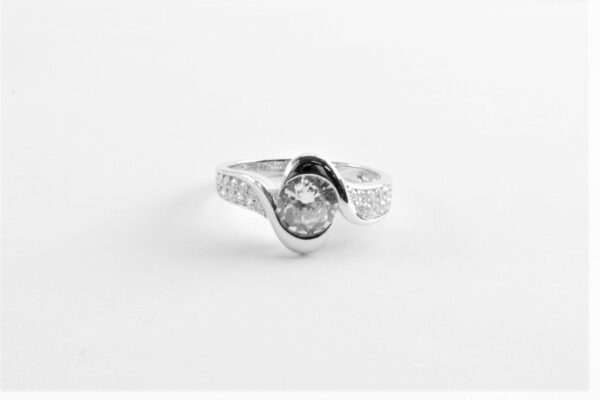 sehr feiner Ring mit Zirkonia in Sterlingsilber – Bild 4