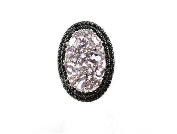 Ring in Sterlingsilber mit Amethyst und Zirkonia – Bild 2