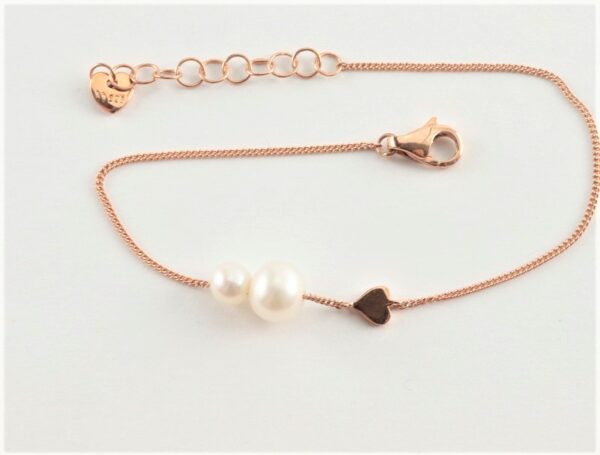 Silberarmband mit Rotgold vergoldet – Bild 3