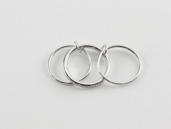 Ring drei in einem in Sterlingsilber rhodiniert
