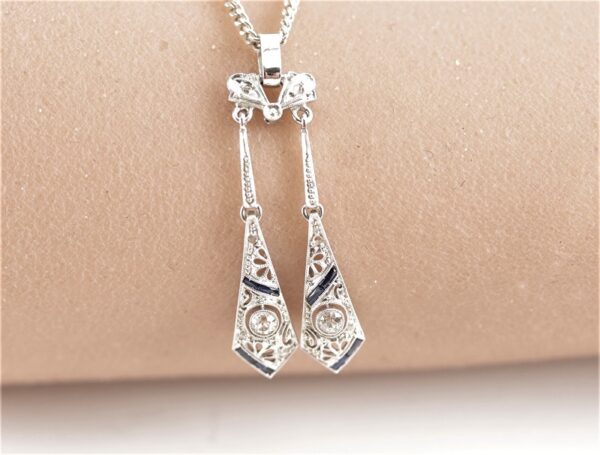 Herrliches Collier mit 2 Diamanten in Sterlingsilber – Bild 4