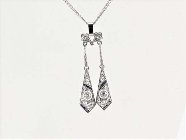 Herrliches Collier mit 2 Diamanten in Sterlingsilber