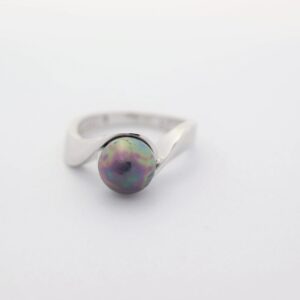 Ring Sterlingsilber rhodiniert  mit Perle