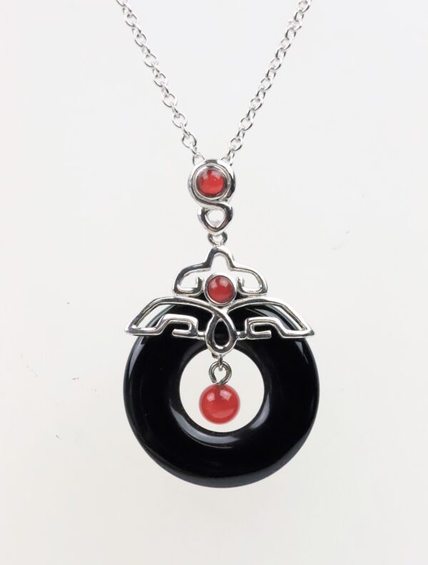 Anhänger mit Kette   in Sterlingsilber rhodiniert – Bild 2