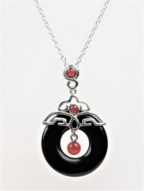 Anhänger mit Kette   in Sterlingsilber rhodiniert