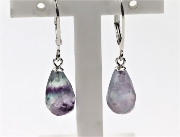 Ohrhänger mit echtem Flurit und Sterlingsilber