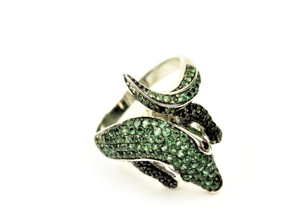 Ring als Eidechse in Sterlingsilber rhodiniert